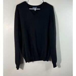 Mens Joseph & Lyman V Neck Cashmere Sweater Black L